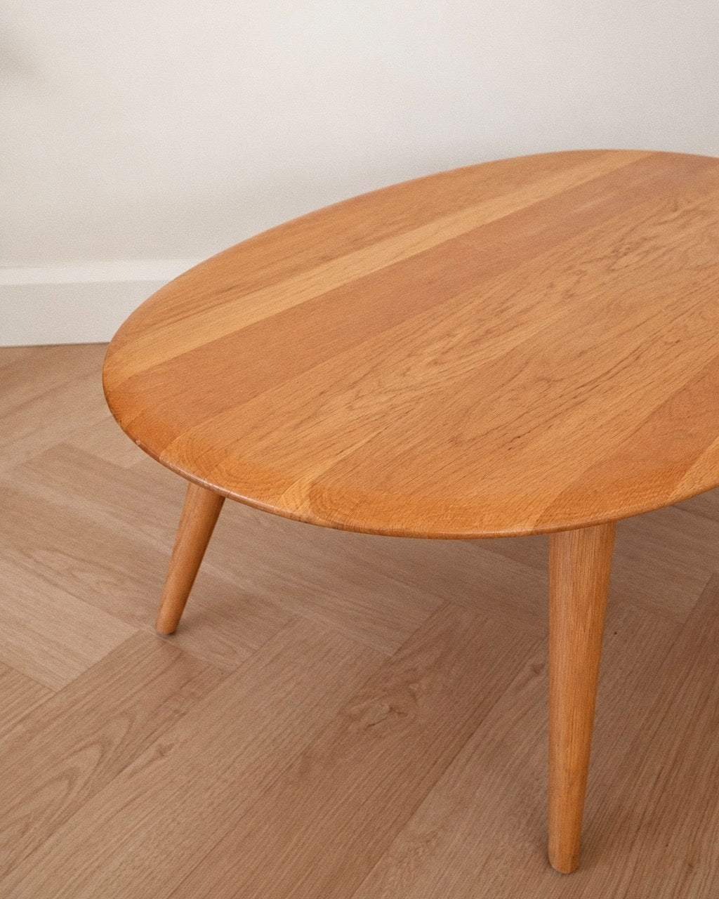 Scandinavian-Style Oval Timber Coffee Table