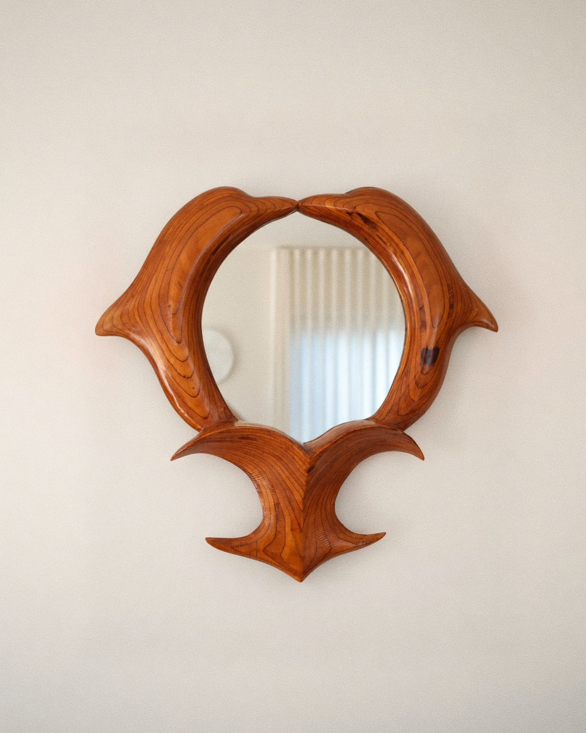Kissing Dolphins Wooden Mirror