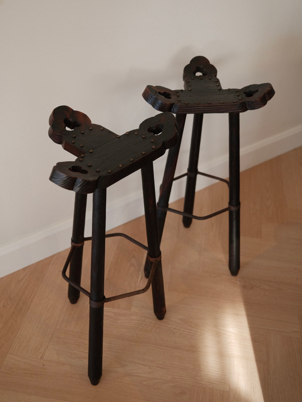 Vintage Spanish Brutalist-Style Bar Stool