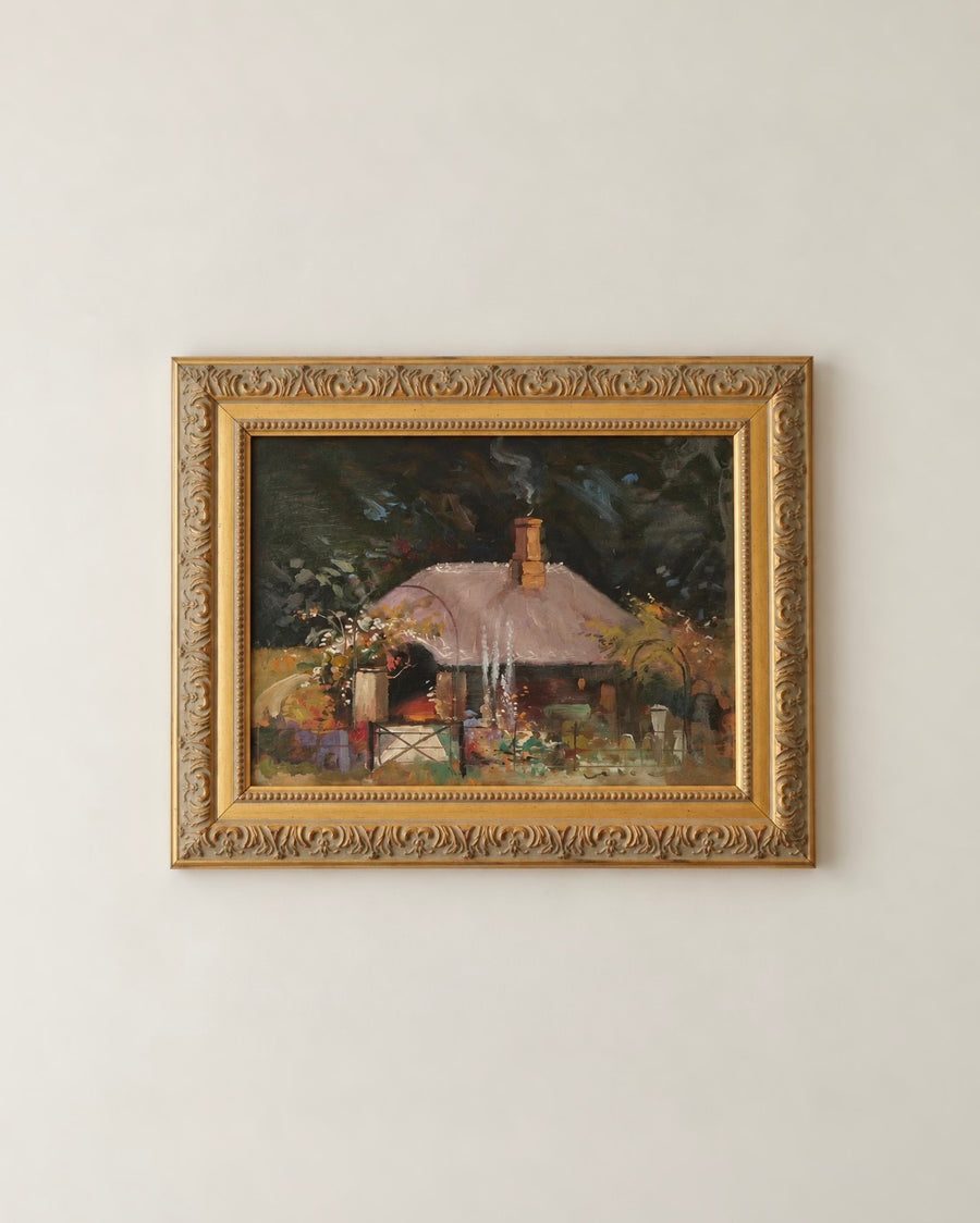 “Cottage in Bloom”— Framed Oil Painting