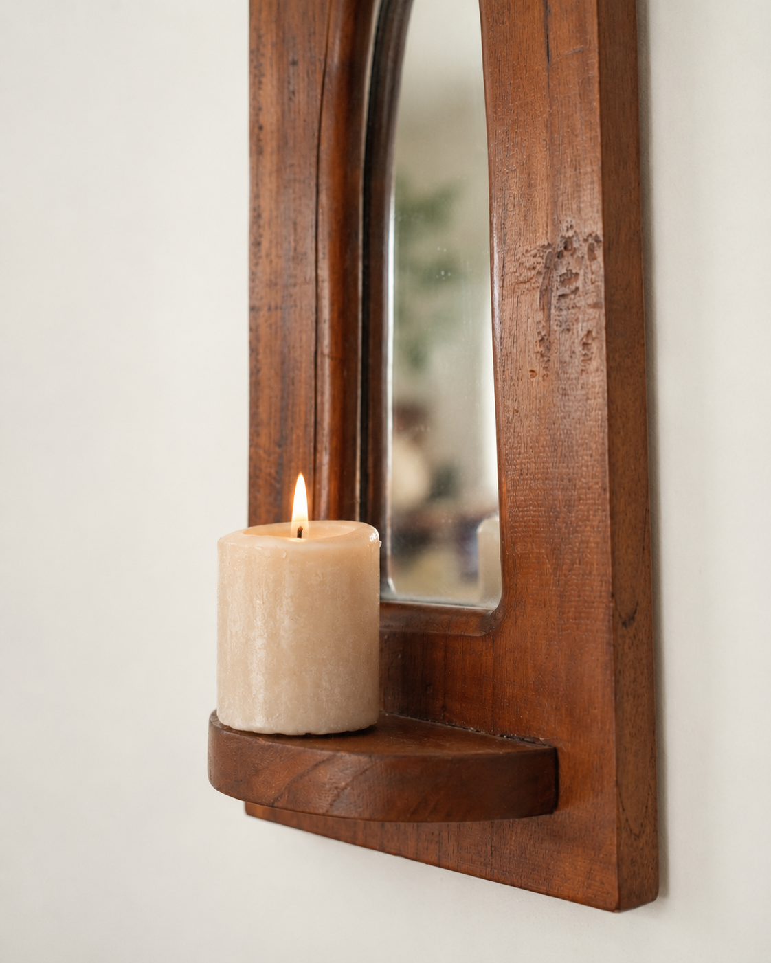 Vintage Gothic Arch Mirror with Candle Shelf