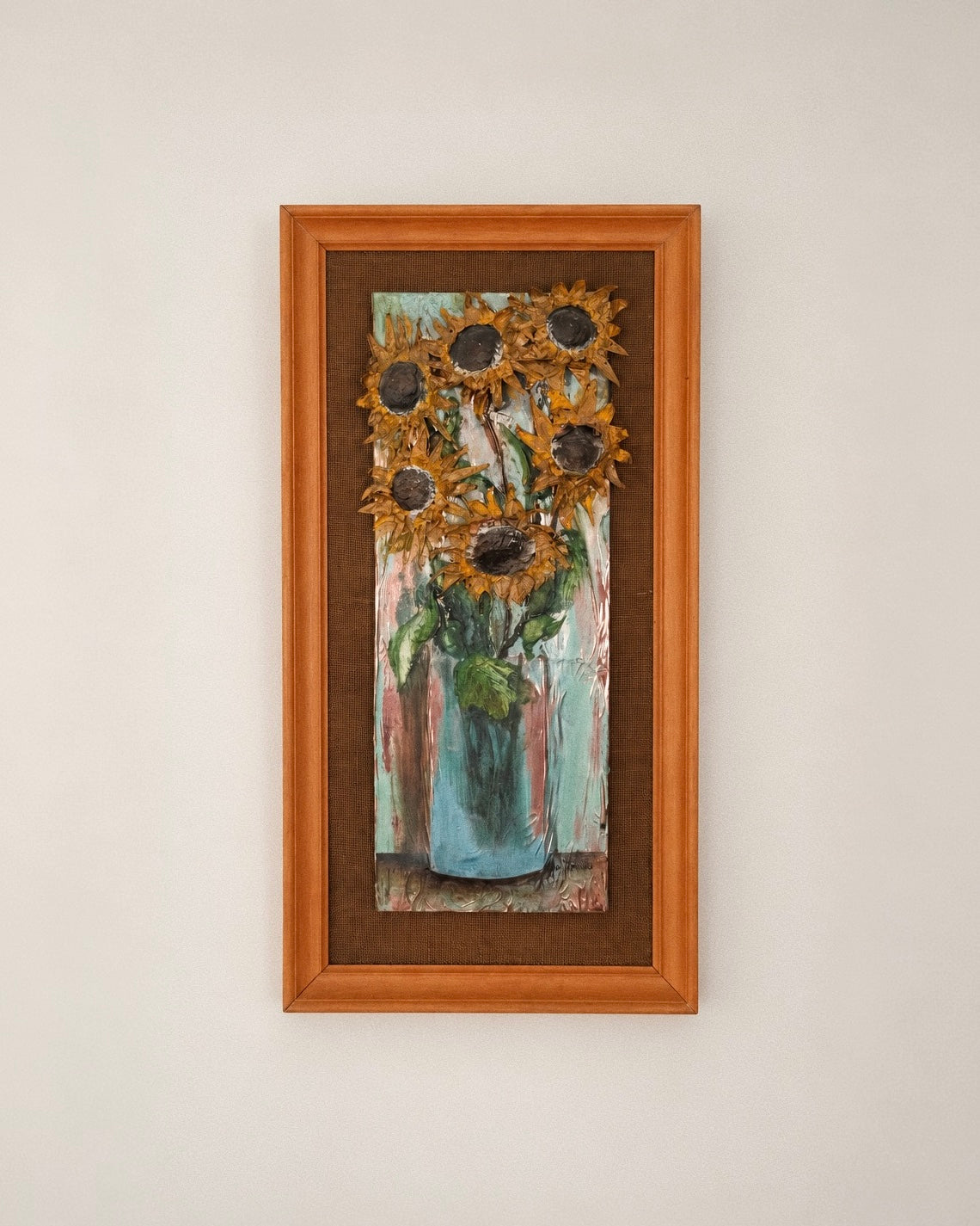 Sunflower Metal Relief Artwork