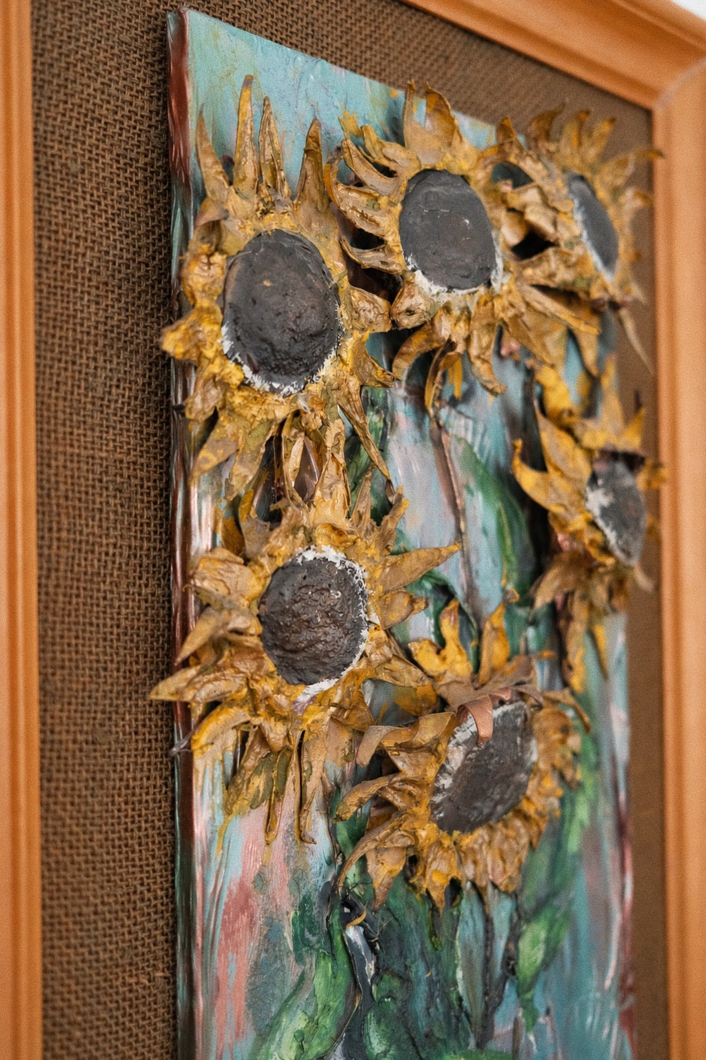 Sunflower Metal Relief Artwork