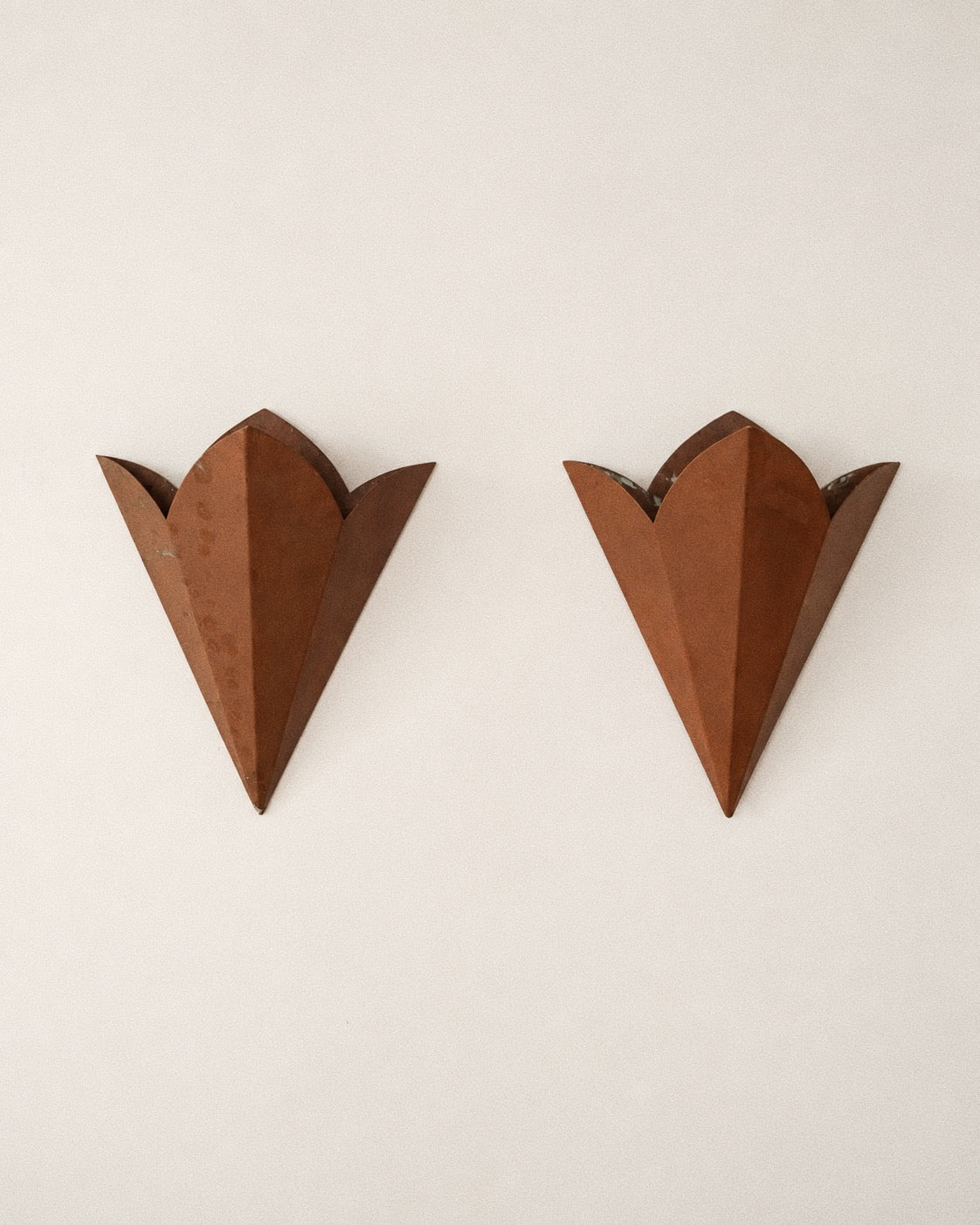 Copper Tulip Wall Pockets - Pair