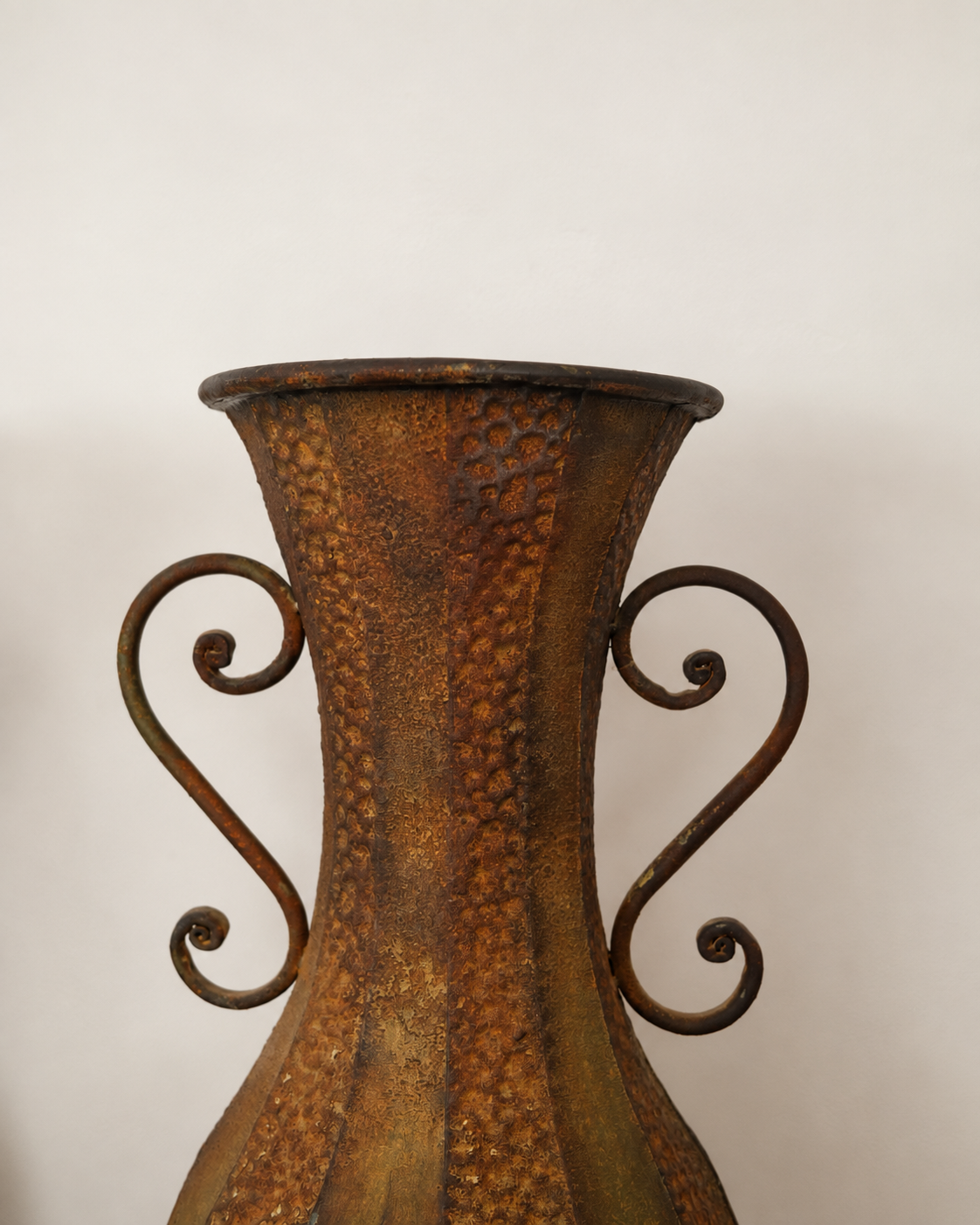 Vintage Sculptural Metal Floor Vases