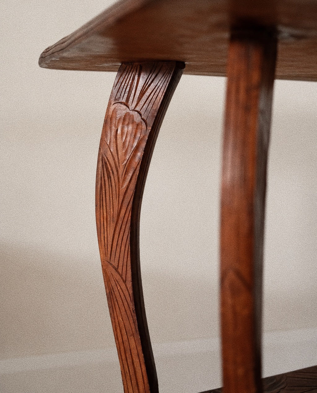 Japanese Arts & Crafts Carved Side Table