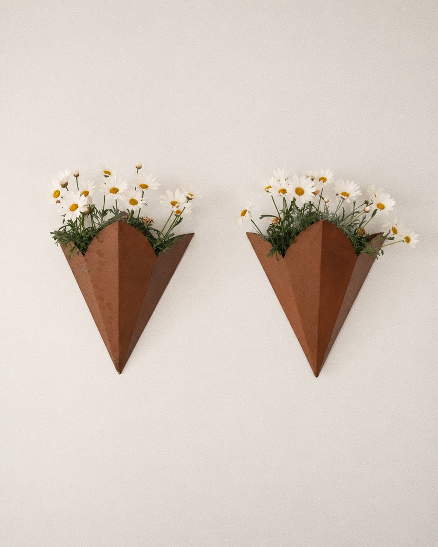 Copper Tulip Wall Pockets - Pair