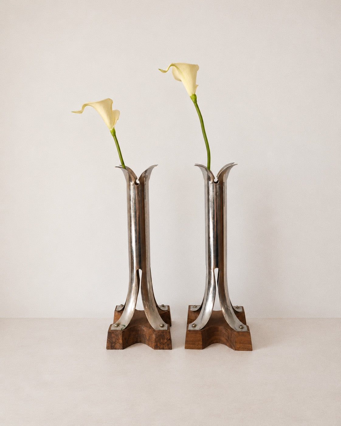 Arts & Crafts Style Petal Rim Vases