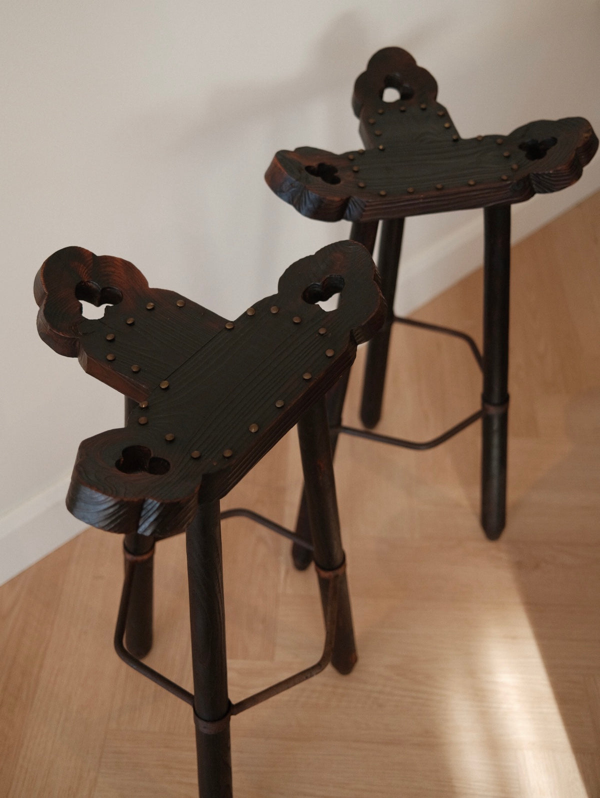 Vintage Spanish Brutalist-Style Bar Stool