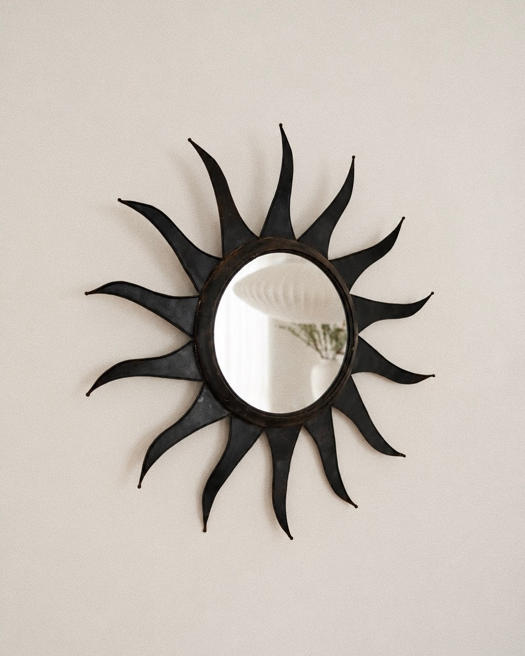 Sculptural Metal Sunburst Mirror