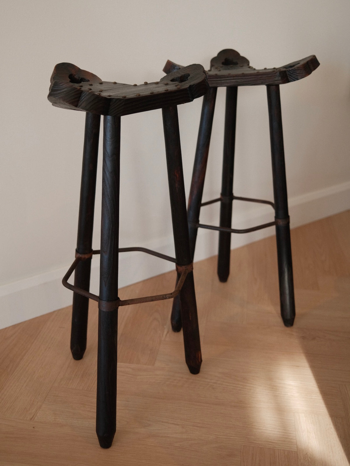 Vintage Spanish Brutalist-Style Bar Stool
