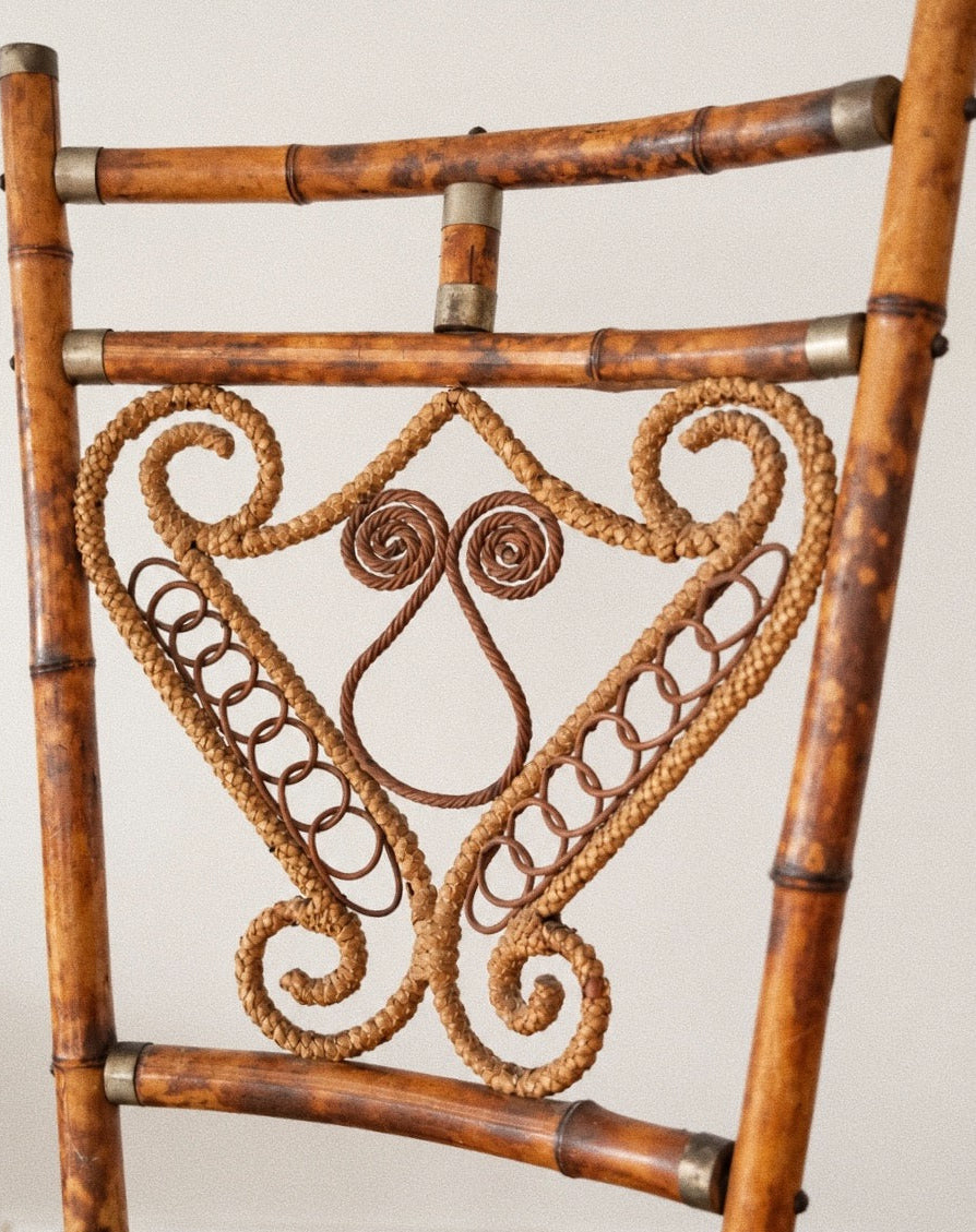 Antique Folk Art Cane Chair
