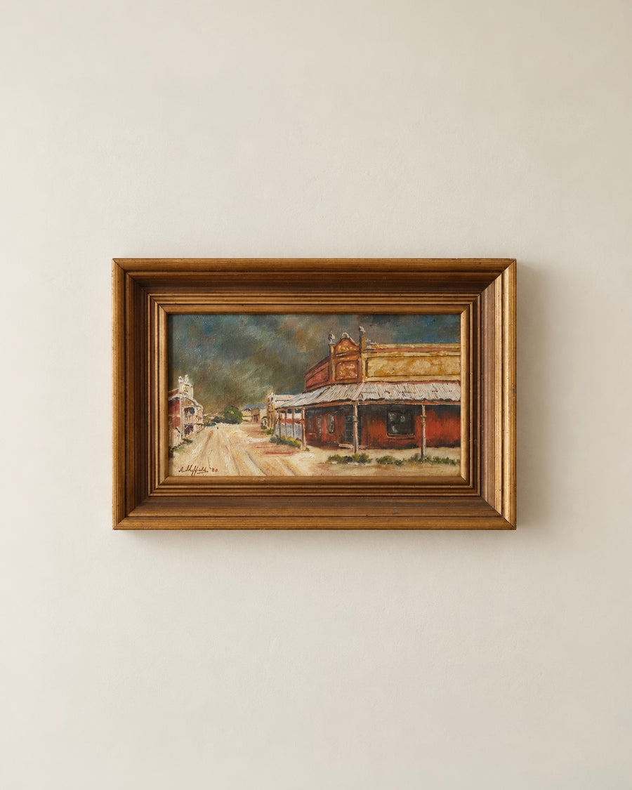 “Meet Me at the Pub” — Country Streetscape Oil Painting