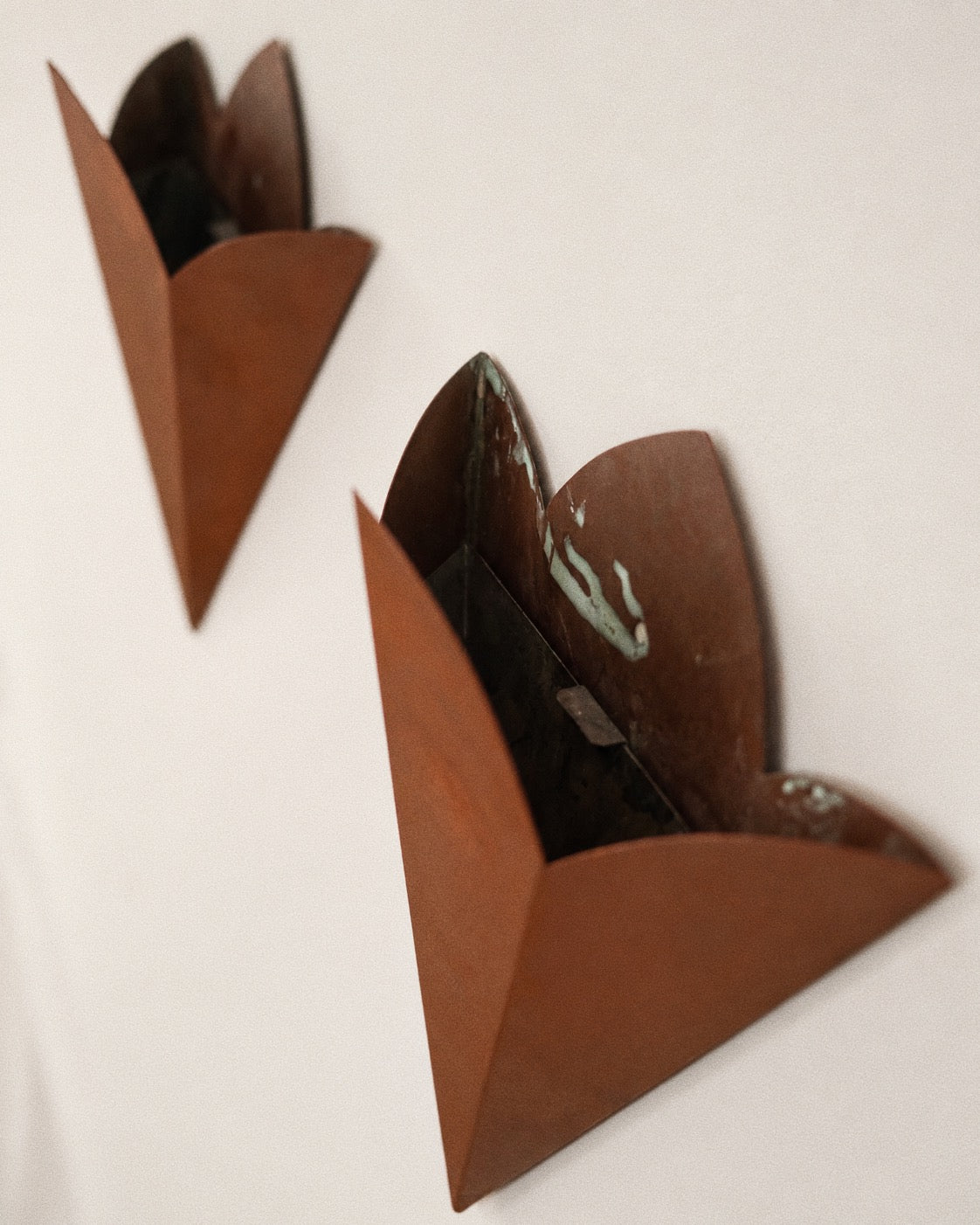 Copper Tulip Wall Pockets - Pair