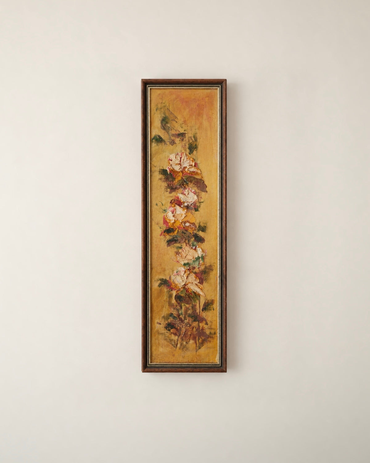 “Golden Bloom” — Mid-Century Floral Oil Painting