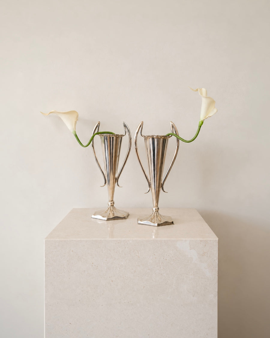 Art Deco Silver-Plated Vases