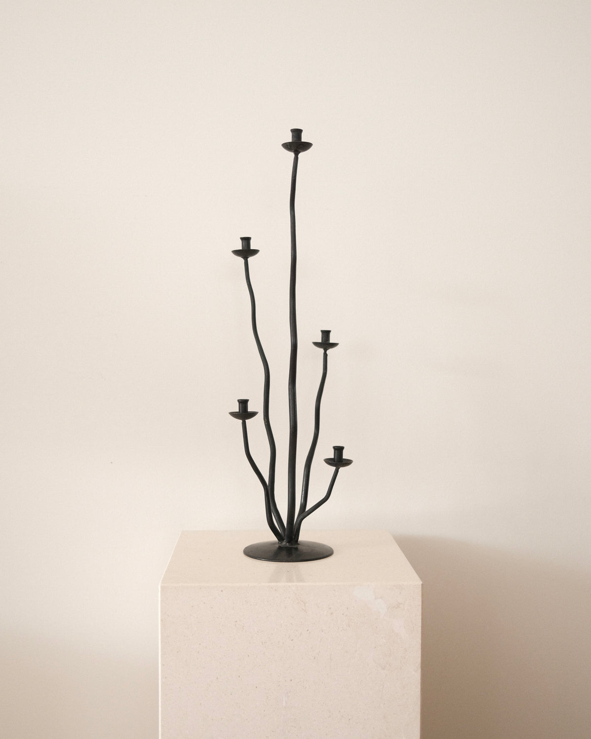 Vintage Sculptural Five-Arm Candelabra