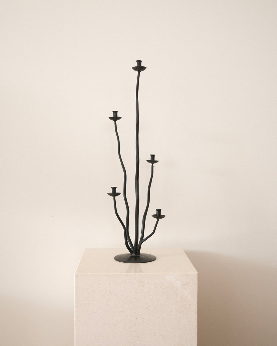 Vintage Sculptural Five-Arm Candelabra