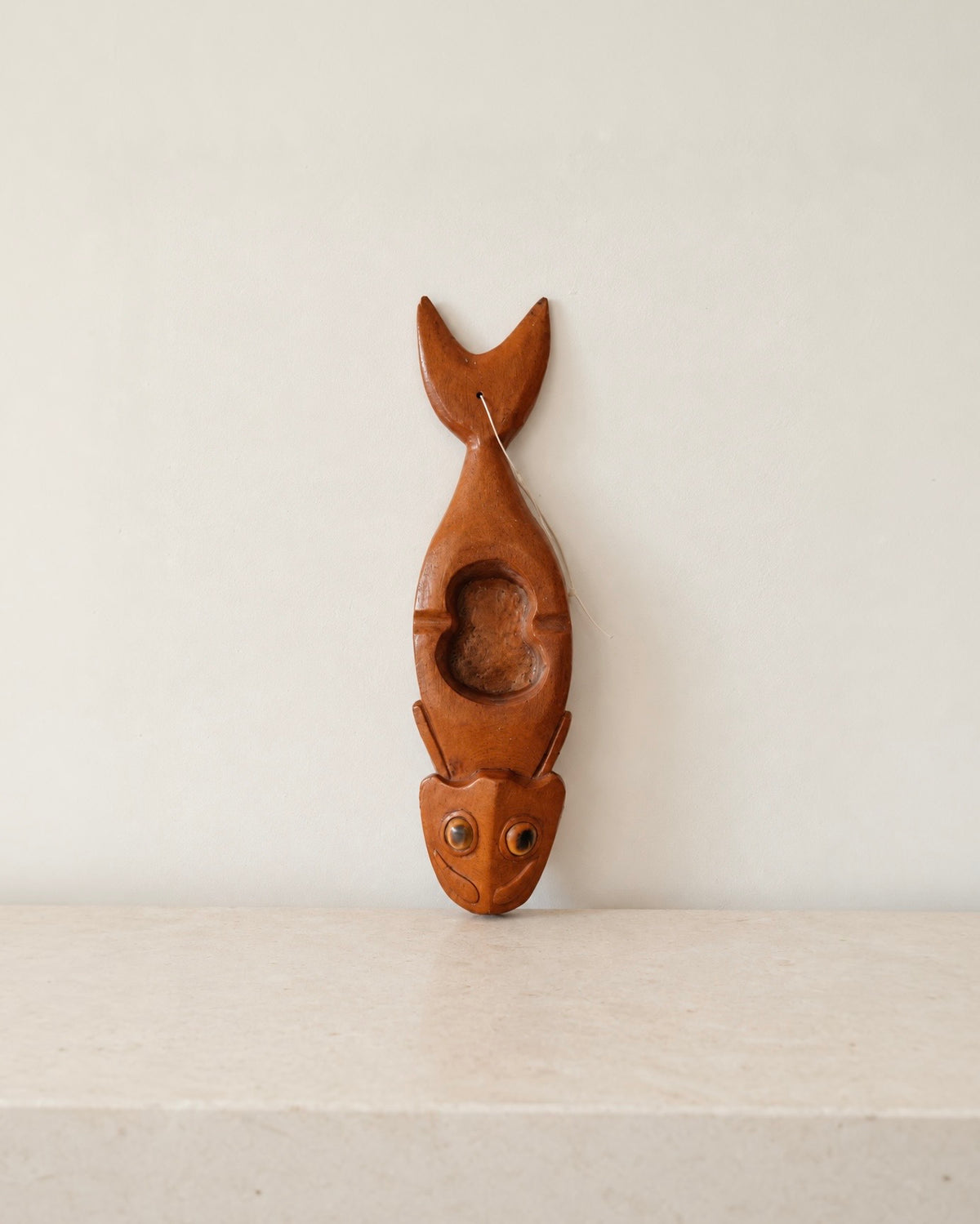 Vintage Hand-Carved Wooden Fish Ashtray